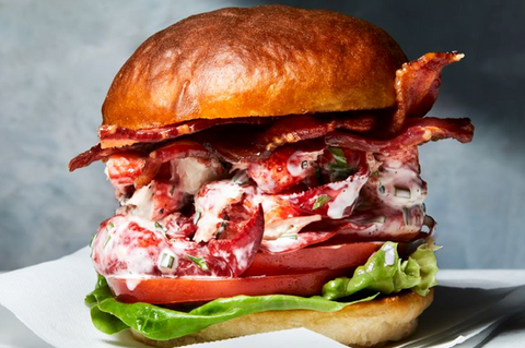 Lobster BLTs on Potato Rolls